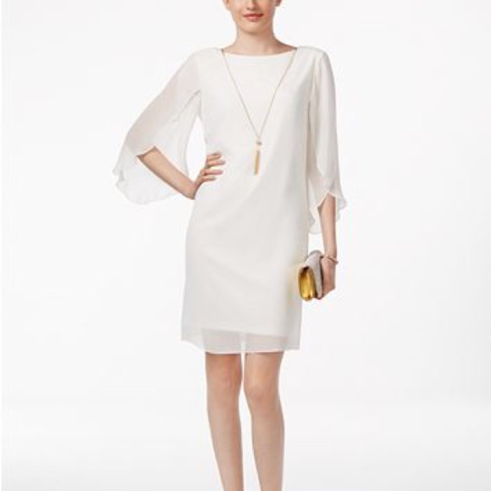 MSK Split Angel-Sleeve Removable Necklace Dress